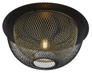 Plafoniera Industrial-Nordico Favo Acciaio Nero Oro 1 Luce E27