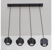 Lampadario sospeso su cavo GAMBIT 4x GU10/10W/230V, nero
