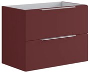 Mobile da bagno sotto lavabo Brera laccato opaco rosso jaipur L 79.5 x H 60 x P 45.5 cm 2 cassetti, lavabo non incluso