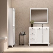 Mobile da bagno sotto lavabo VISOBATH Unike grigio laccato opaco L 102.7 x H 85 x P 46 cm 3 cassetti 2 ante, lavabo posizionabile a destra non incluso