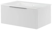 Mobile da bagno sotto lavabo Neo bianco laccato L 75 x H 32 x P 48 cm 1 cassetto, lavabo non incluso