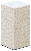 Portacandele Beige Madreperla Legno MDF 10,5 x 10,5 x 21 cm