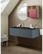 Mobile sottolavabo e lavabo Neo grigio scuro L 120 x H 32 x P 48 cm 1 vasca 2 cassetti