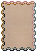 Tappeto in lana color crema tessuto a mano 160x230 cm Leo Scallop - Flair Rugs