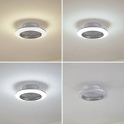 Lindby Ventilatore da soffitto a LED Mamuti, argento, silenzioso, Ø 55 cm