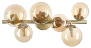 Plafoniera Contemporanea Perlage Metallo Ottone 6 Luci G9 15W 3000K Ip20