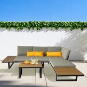 Set da giardino configurabile con cuscini in beige scuro