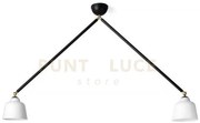 Neoretro sospensione grande 2 luci snodabile struttura nera diffuso...