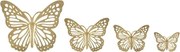 Set 4 farfalle da muro di diverse dimensioni Butterflies oro