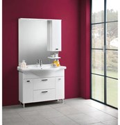 Mobile sottolavabo e lavabo Rimini bianco L 100 x H 80 x P 33.5 cm 2 cassetti