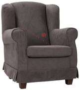 Poltrona imbottita BERGERE in tessuto sfoderabile Grigio