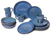 Set da pranzo in gres blu scuro 16 pezzi Glosia - Bonami Selection