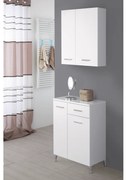 Base Multiuso a Terra 85 Cm Due Ante Un Cassetto Feridras "Stella" Bianco Lucido