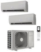 Condizionatore a muro multisplit inverter dual EQUATION Virtus 17060 BTU 9K 12K classe raffreddamento A++, classe di riscaldamento A+, bianco