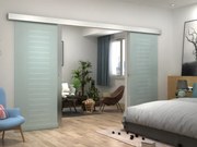 Doppia porta scorrevole - 2 x H205 x L83 cm - Vetro temperato - ASTANA