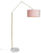 Lampada da terra moderna con paralume in velluto dorato rosa 50 cm - Editor