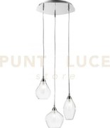 Lampadario a sospensione skyline doppio vetro trasparente e bianco ...