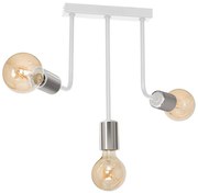 Lampadario a sospensione con supporto rigido CANDELA 3xE27/15W/230V bianco