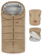 PETITE&MARS - SET Coprigambe per bambini 3in1 JIBOT + stroller mano muff marrone
