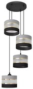 Lampadario a sospensione con filo HELEN 4xE27/15W/230V nero/grigio/oro