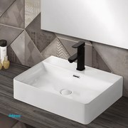 Lavabo D'Appoggio In Ceramica Bianco Lucido da 60 cm