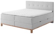 Letto boxspring grigio chiaro con contenitore 160x200 cm Catania - Meise Möbel
