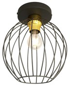 Plafoniera Minimal Industrial Nest 1 Luce Nera E Oro