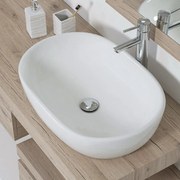 Lavabo da appoggio ovale in ceramica 61,5 x 42,5 cm bianco Lucido