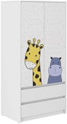 Armadio per bambini con una grande giraffa 180x55x90 cm