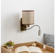 Brilagi - Applique a LED NUBILA 1xE27/25W/230V + LED/3W ottone/marrone