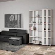 Libreria in legno Bianco frassino 120x204h cm con 8 fasce - KATO E SMALL