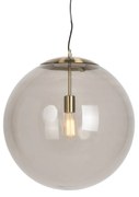 Lampada a sospensione moderna in vetro fumè in ottone 50cm - BALL