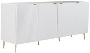 Credenza con 4 ante in MDF e Acciaio Bianco e Dorato - YESINIA