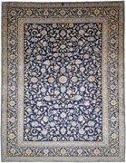 Kashan Tappeto persiano 380x270 Blu (Iran) Annodato A Mano