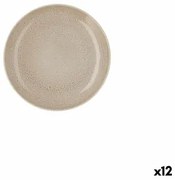 Piatto da pranzo Ariane Porous Beige Ceramica Ø 21 cm (12 Unità)