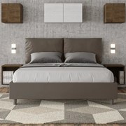 Letto matrimoniale contenitore imbottito 160x190 similpelle cappuccino Antea