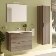 Mobile Bagno Sospeso 80 Cm Due Cassetti Specchio Con Illuminazione Led Vitra "Mia" Cordoba