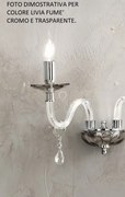 Applique livia 1 luci fume'- trasparente e cromo attacco e14 l.12cm