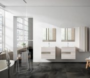 Mobile sottolavabo e lavabo Vision per vasca centrale betulla/tortora L 60 cm 2 cassetti