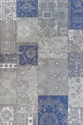 Tappeto Kilim orientale in acrilico blu e grigio, L 190 x L 133 cm