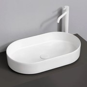 Lavabo da appoggio ovale 60 in ceramica bianco lucido   Epsilon