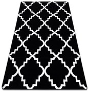 Tappeto SKETCH - F343 nero/crema marocco trifoglio trellis