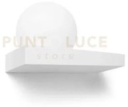 Cicladi applique a parete con vetro 1 luce gx53 in gesso bianco 25cm