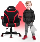 Sedia da gaming per bambini di qualità in nero e rosso