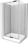 Mexen Apia cabina doccia scorrevole 100 x 80 cm, trasparente, cromo + piatto doccia Rio - 840-100-080-01-00-4510