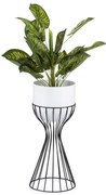 Vaso da fiori in metallo LOFT 46x20 cm nero/bianco