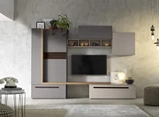 Set Soggiorno luminoso 2: Parete TV e Credenza bassa MDF Bianco laccato  BLAKE