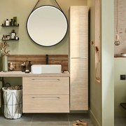 Mobile da bagno sotto lavabo SENSEA rovere nat. L 60 x H 58 x P 46 cm, lavabo non incluso