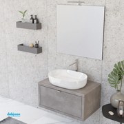 Mobile Bagno Sumod "Unit Two" Sospeso da 80 cm Cemento Grigio Caldo