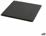 Vassoio di Ceramica Effetto Lavagna Quid Gastro Fresh Nero (20 x 20 cm) (12 Unità)